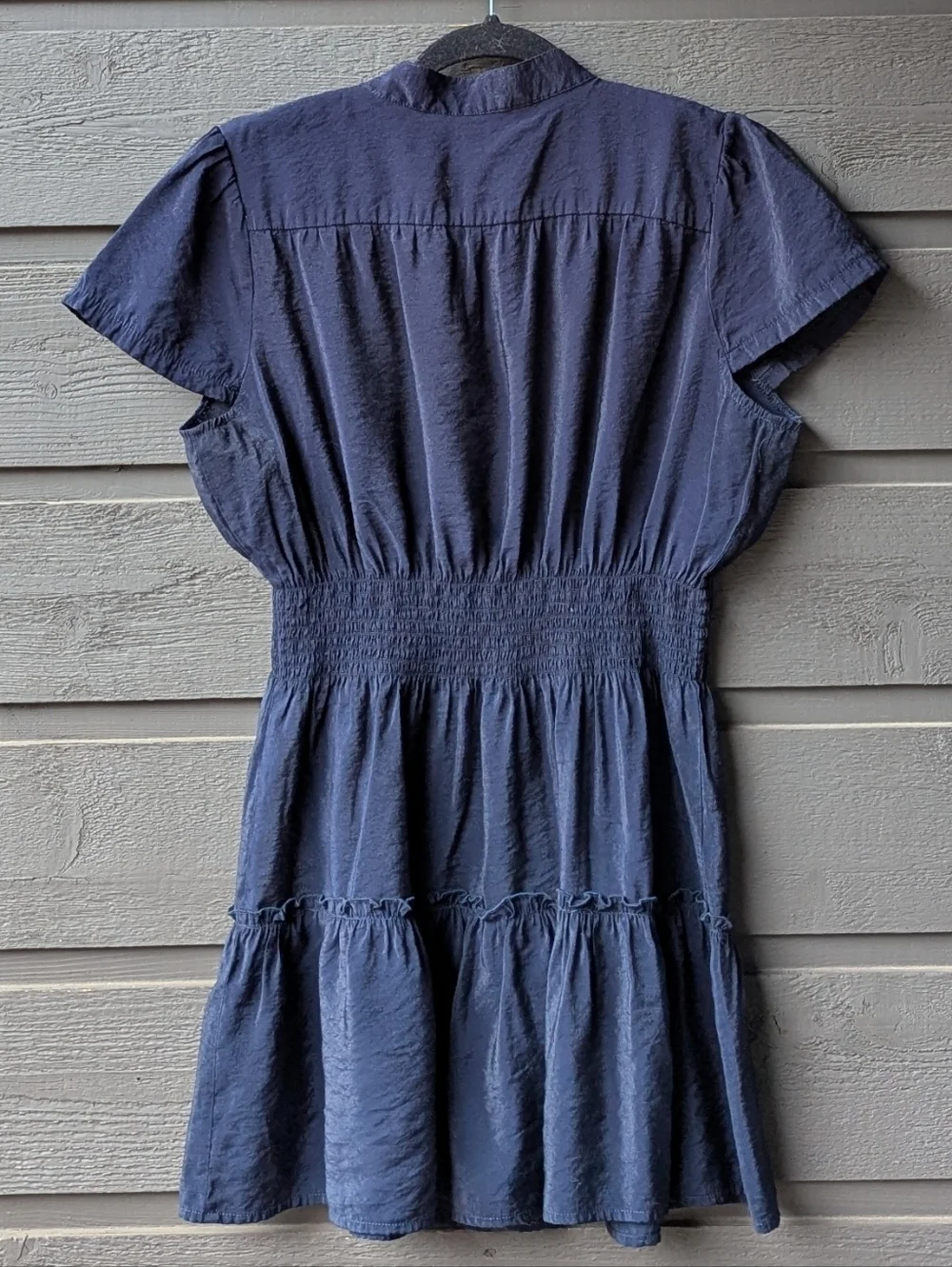 Antilia Femme Y2K Navy Blue Button-Front Long Line Tunic Size XL